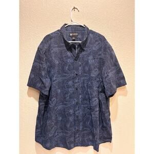 Alaskan Hard Gear Shirt XXL Blue Elevation Map Pattern